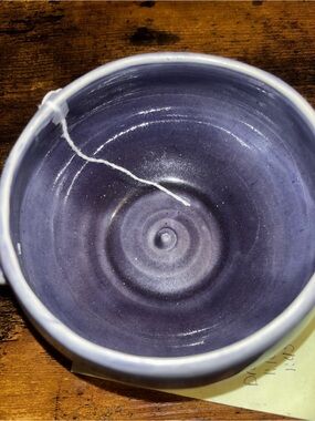 Handmade Purple Ceramic Bowl - Deep Violet Home Art